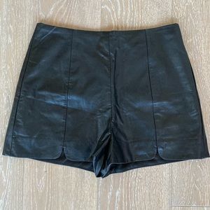 Forever 21 black high waisted pleather shorts.